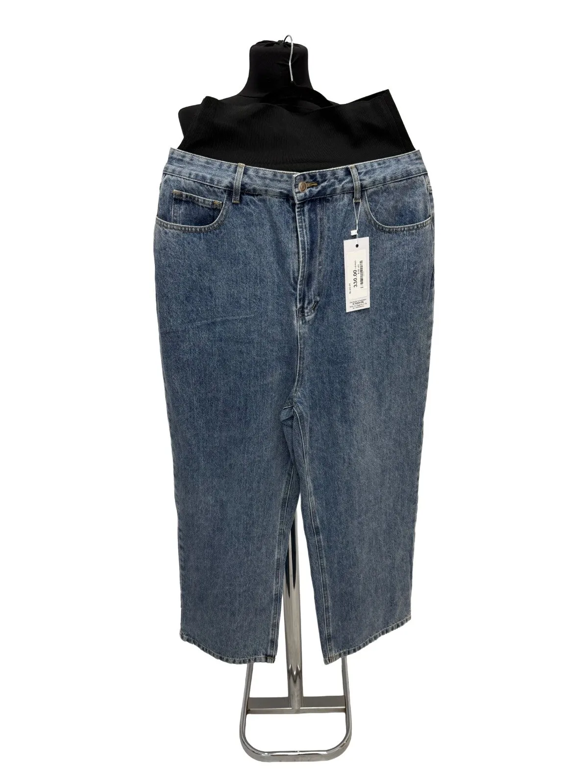 Blugi Mom fit L | Albastru, Lungi, Talie înaltă, Clasici Simpli