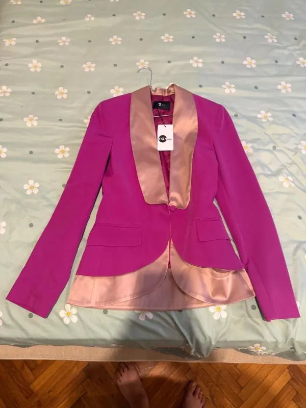 Sacou TGH Fashion S | Fuchsia, Normal, Mulat Cambrat fit, Monocrom, Poliester - Image 3