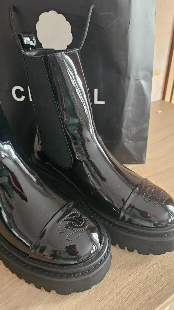 Ghete track slip-on Chanel EU 36 | Negru - Image 3