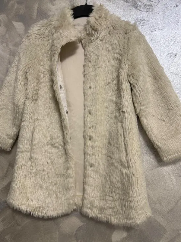 Palton Tommy Hilfiger Fete 5 ani (105-110 cm) | Bej, Blană artificială - Image 4