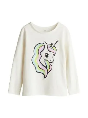 Bluză H&M Fete 6 ani (111-116 cm) | Alb, Bumbac