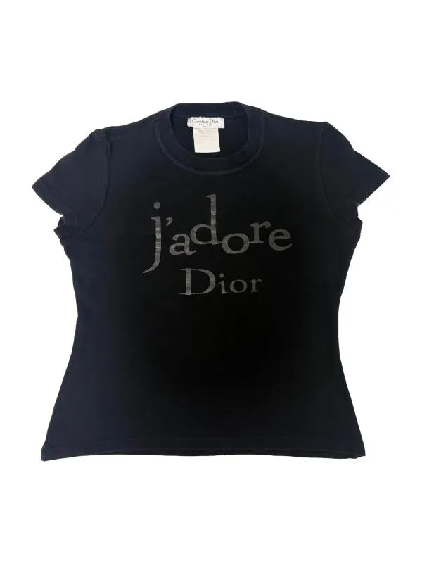 Tricou Christian Dior EU 40 | Negru, Normal, Regular fit, Logo, Bumbac