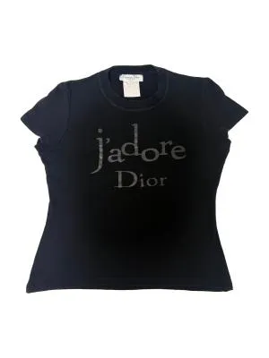 Tricou Christian Dior EU 40 | Negru, Normal, Regular fit, Logo, Bumbac