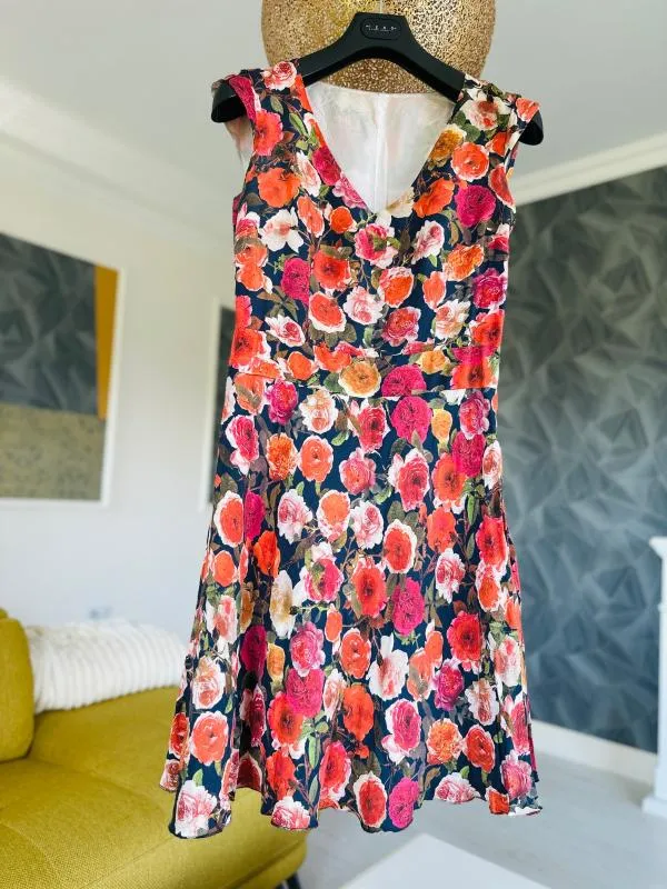 Rochie casual S-M | Multicolor, Midi, Mânecă scurtă, Floral & Tropical - Image 5