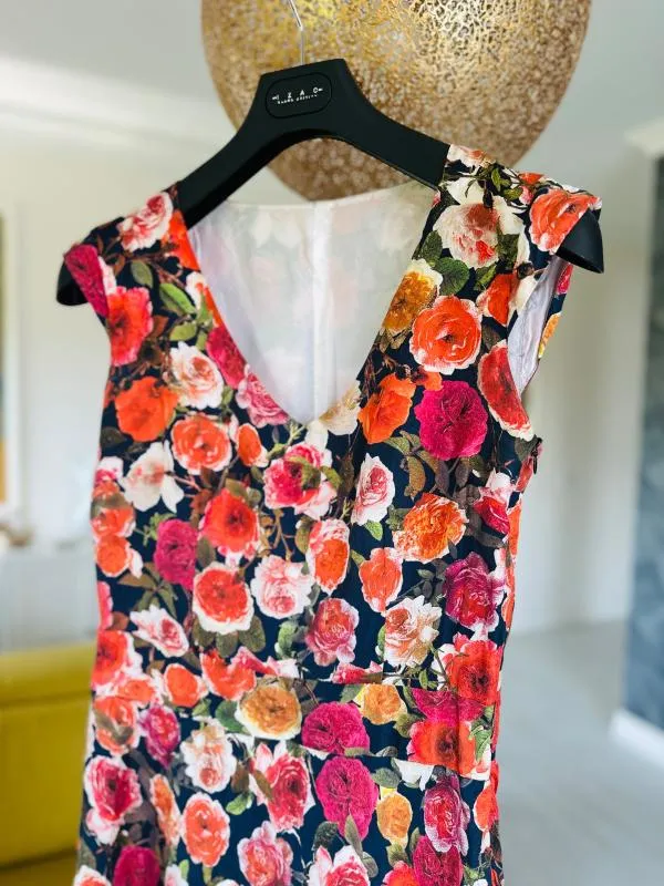 Rochie casual S-M | Multicolor, Midi, Mânecă scurtă, Floral & Tropical - Image 2