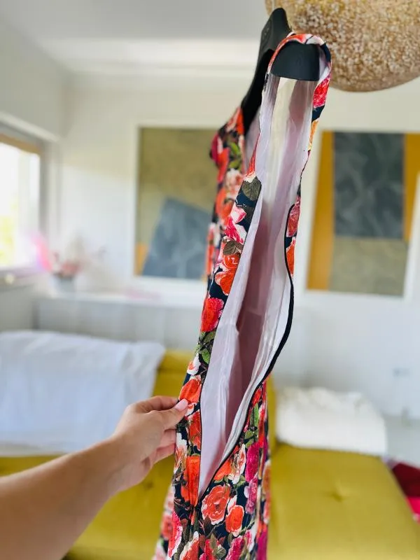 Rochie casual S-M | Multicolor, Midi, Mânecă scurtă, Floral & Tropical - Image 3