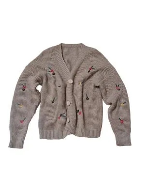 Cardigan S | Maro, Normal, Relaxed Lejer fit, Buline & Imprimeuri mici