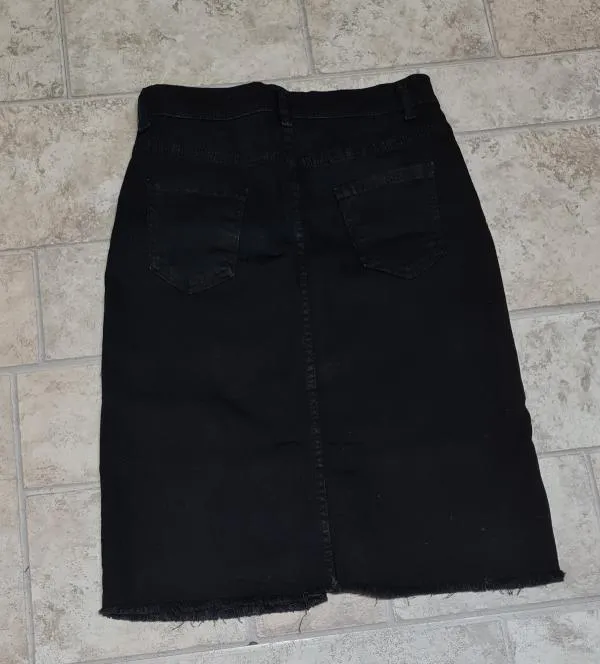 Fustă M | Negru, Midi, Talie înaltă, Creion (Pencil) fit - Image 2
