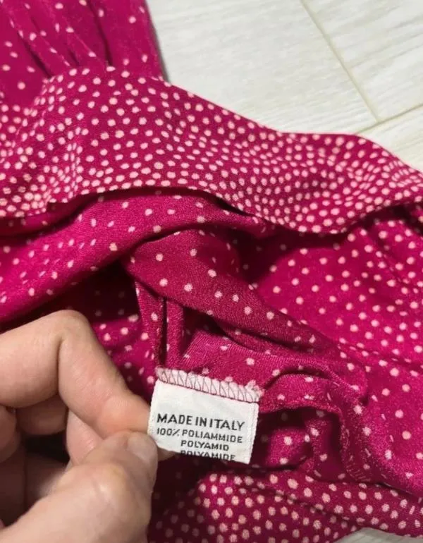 Rochie casual Marina Rinaldi L | Fuchsia, Maxi, Mânecă scurtă, Buline & Imprimeuri mici, Poliamidă - Image 5