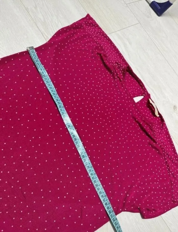 Rochie casual Marina Rinaldi L | Fuchsia, Maxi, Mânecă scurtă, Buline & Imprimeuri mici, Poliamidă - Image 8