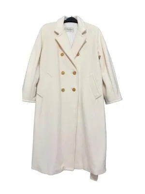 Palton Max Mara S-M | Alb, Lână