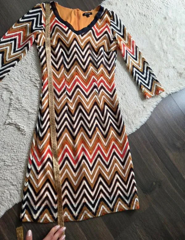 Rochie dreaptă MORE & MORE XXS | Multicolor, Mini, Mânecă trei sferturi, Decolteu în V - Image 8