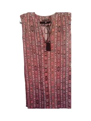 Tunică Mango S | Cărămiziu, Cropped (Scurt), Regular Standard fit, Oriental & Paisley, Mătase