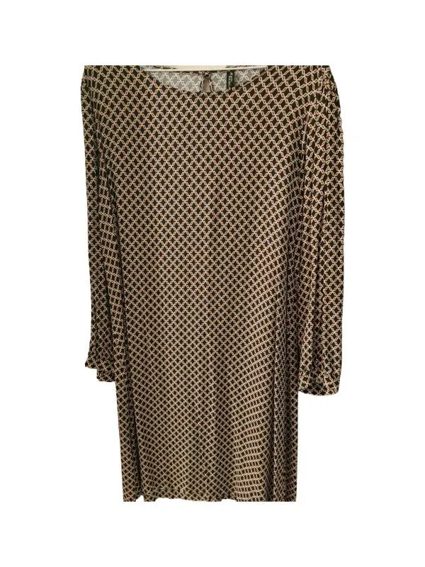 Rochie dreaptă Jean Pascale L | Maro, Midi, Mânecă lungă, Carouri, Bumbac
