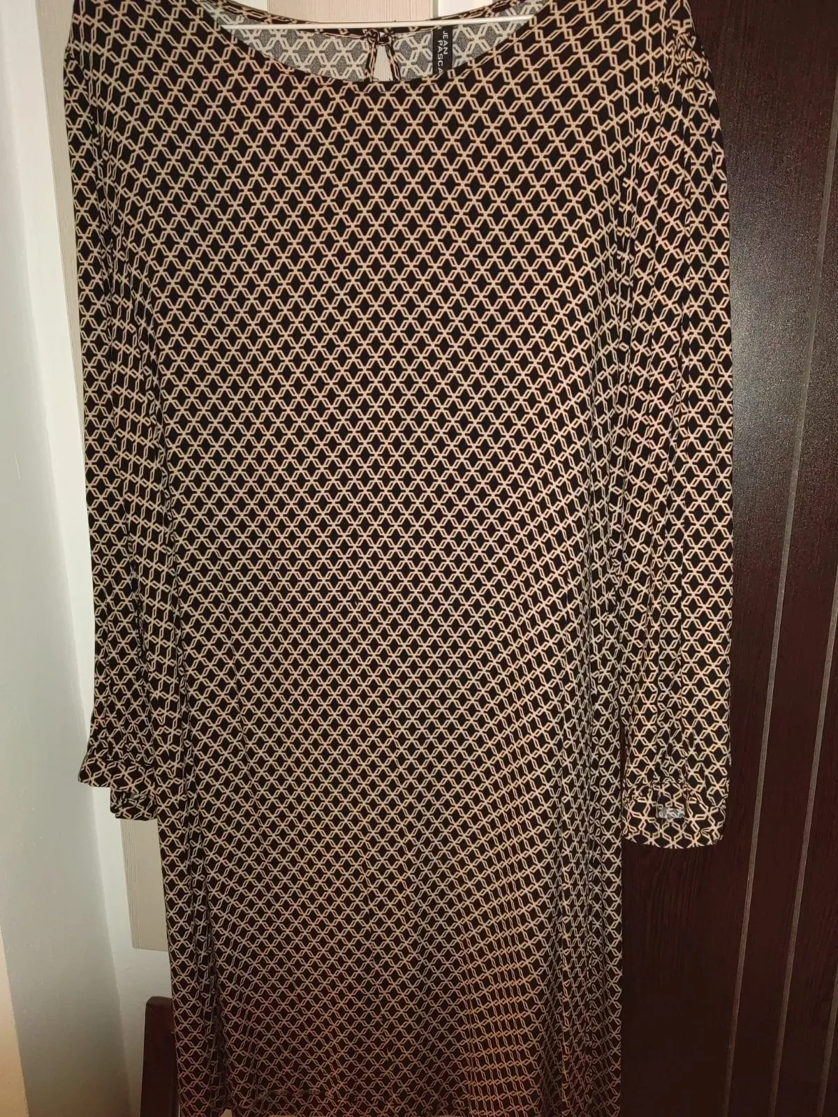 Rochie dreaptă Jean Pascale L | Maro, Midi, Mânecă lungă, Carouri, Bumbac - Image 2