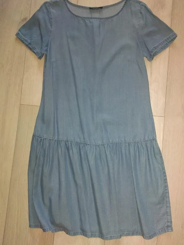 Rochie din denim Esmara M | Bleu, Mini, Mânecă scurtă, Monocrom - Image 3