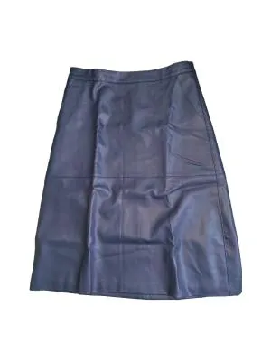 Fustă Orsay M | Bleumarin, Midi, Talie medie, A-line fit, Monocrom, Piele ecologică