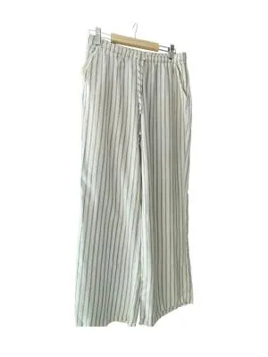 Pantaloni Stradivarius L | Bej, Lungi, Talie medie, Straight (Drepți) fit, Culottes, Dungi, In