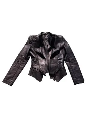 Geacă biker Drole De Copine M | Negru, Monocrom, Piele ecologică