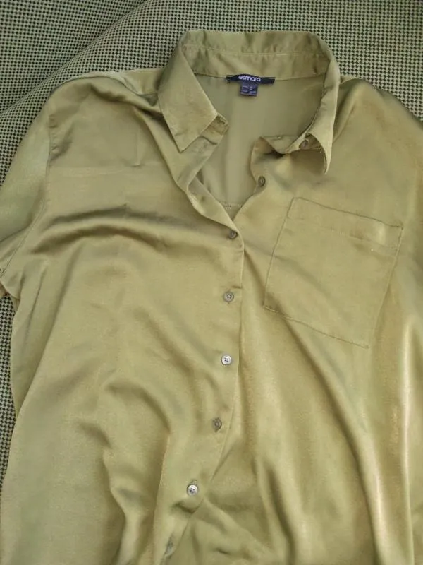 Cămașă Esmara M | Khaki, Normal, Mânecă lungă, Regular Standard fit, Monocrom, Elastan
