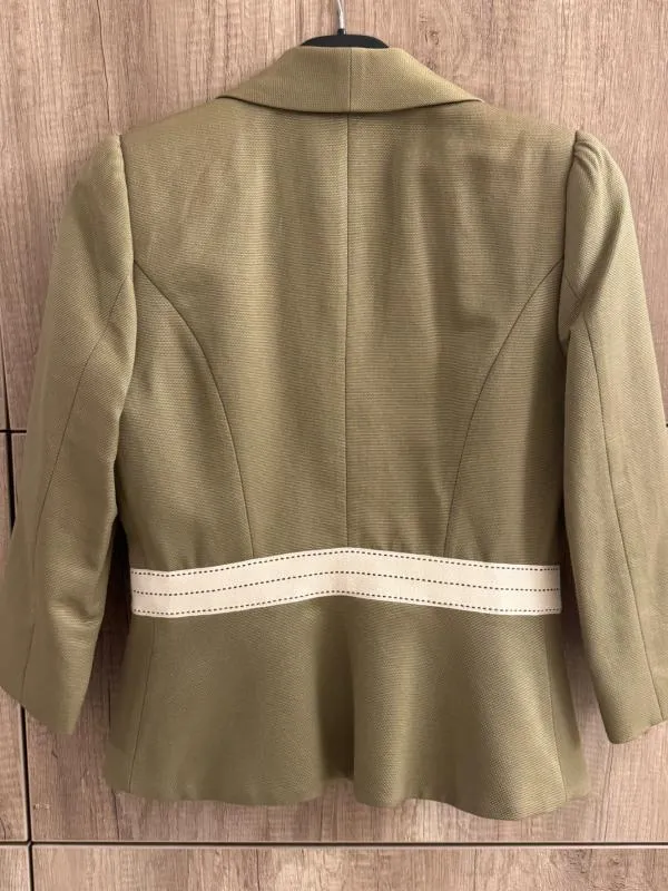 Sacou Nissa EU 38 | Khaki, Monocrom, Bumbac - Image 3