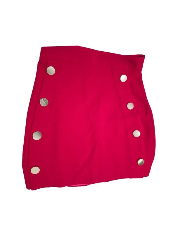 Fustă Mini Atmosphere Fashion XS | Roșu, Talie medie, Dreaptă (Straight) fit
