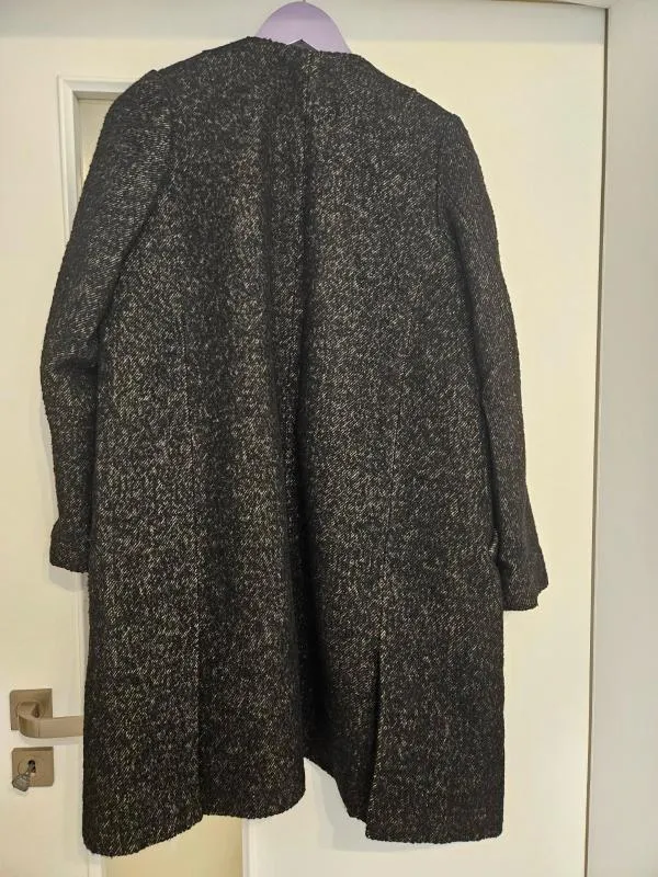 Palton H&M EU 34 | Negru, Fără glugă, Lână - Image 4