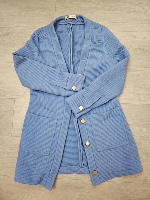 Cardigan Zara M | Bleu, Lung, Regular Standard fit - Image 5