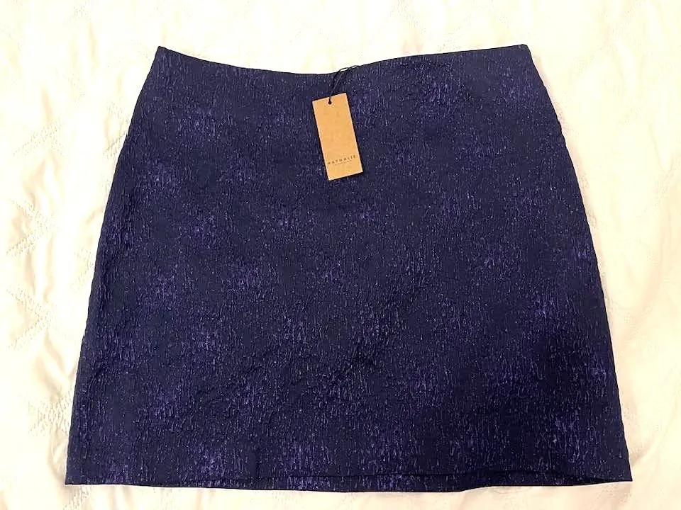 Fustă Nathalie Vleeschouwer XL | Bleumarin, Mini, Talie medie, Dreaptă (Straight) fit, Poliester - Image 6