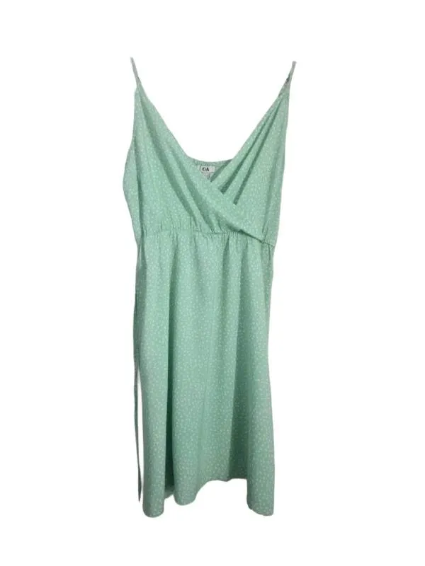 Rochie casual C&A EU 40 | Verde mentă, Mini, Bretele subțiri, Buline & Imprimeuri mici, Vâscoză