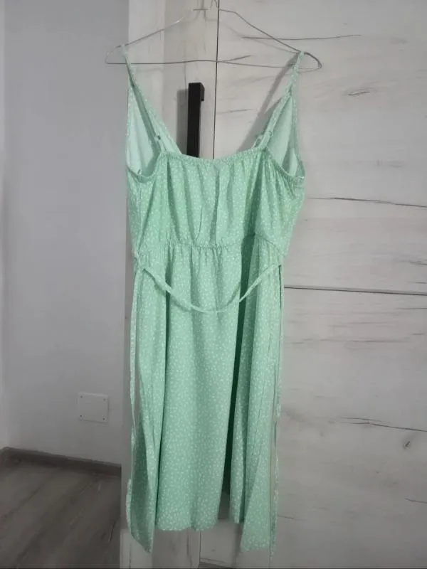 Rochie casual C&A EU 40 | Verde mentă, Mini, Bretele subțiri, Buline & Imprimeuri mici, Vâscoză - Image 3