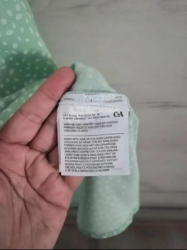 Rochie casual C&A EU 40 | Verde mentă, Mini, Bretele subțiri, Buline & Imprimeuri mici, Vâscoză - Image 6