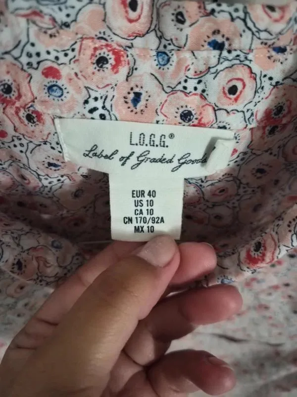 Cămașă H&M EU 40 | Multicolor, Normal, Mânecă scurtă, Regular Standard fit, Floral & Tropical, Bumbac - Image 3