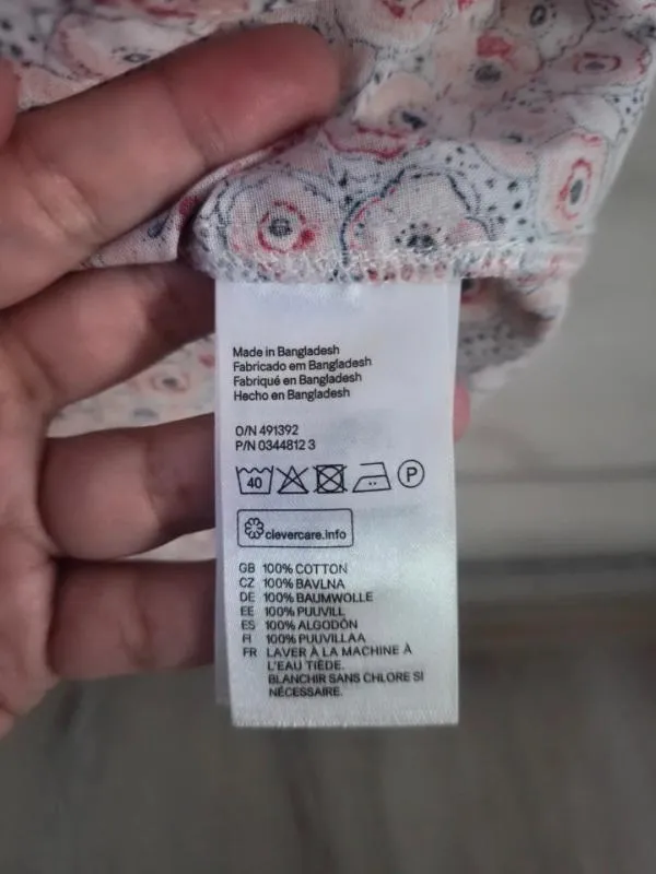 Cămașă H&M EU 40 | Multicolor, Normal, Mânecă scurtă, Regular Standard fit, Floral & Tropical, Bumbac - Image 5