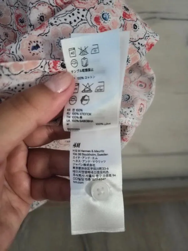 Cămașă H&M EU 40 | Multicolor, Normal, Mânecă scurtă, Regular Standard fit, Floral & Tropical, Bumbac - Image 6
