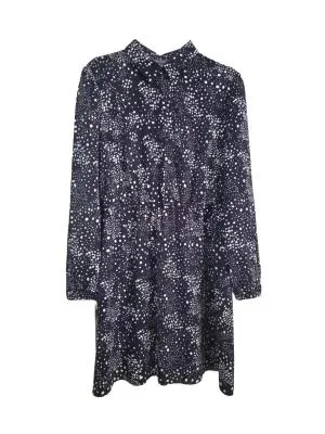 Rochie casual Primark EU 40 | Bleumarin, Mini, Mânecă lungă, Buline & Imprimeuri mici, Vâscoză