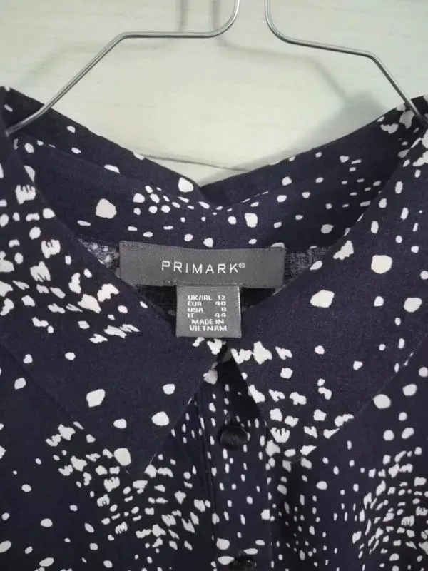 Rochie tip cămașă Primark EU 40 | Bleumarin, Mini, Mânecă lungă, Buline & Imprimeuri mici, Vâscoză - Image 3