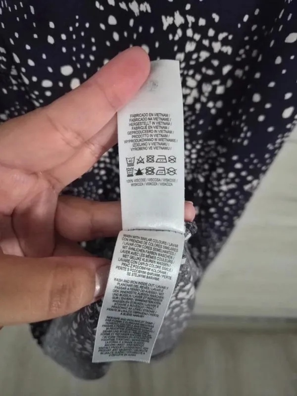 Rochie tip cămașă Primark EU 40 | Bleumarin, Mini, Mânecă lungă, Buline & Imprimeuri mici, Vâscoză - Image 5