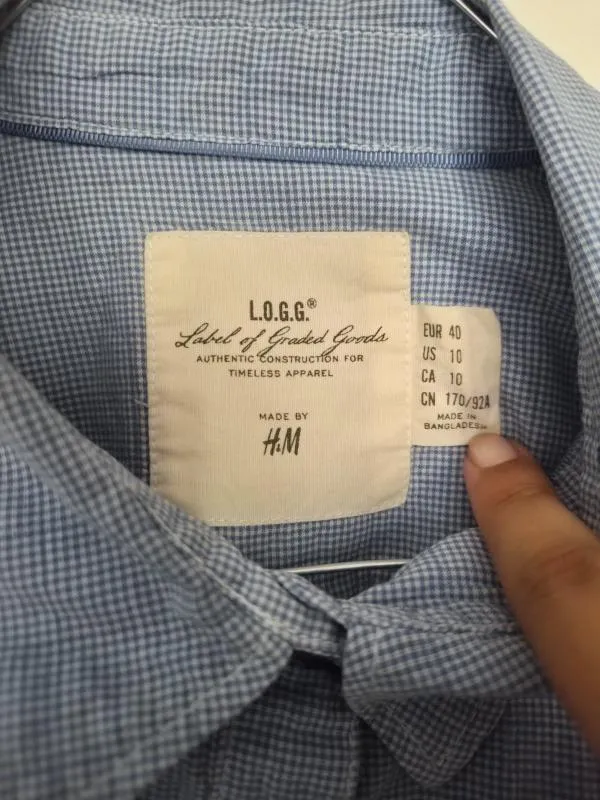 Cămașă H&M EU 40 | Bleu, Normal, Mânecă lungă, Regular Standard fit, Bumbac - Image 3