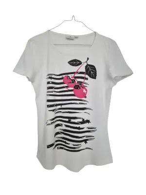 Tricou Tom Tailor Fete 16 ani (171-176 cm) | Alb, Abstract & Color Block, Bumbac