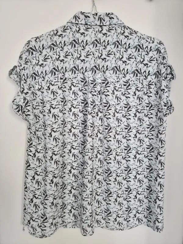 Cămașă Reserved EU 38 | Alb, Normal, Mânecă scurtă, Relaxed   Lejer fit, Floral & Tropical, Bumbac - Image 2