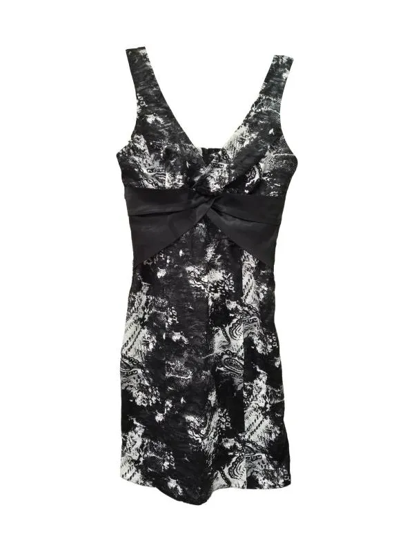 Rochie de ocazie Mini Perla Donna EU 38 | Negru, Bretele subțiri, Abstract & Color Block, Decolteu în V
