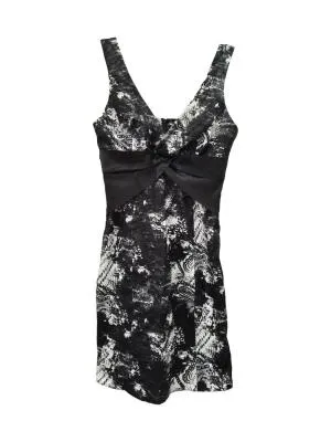 Rochie de ocazie mini Perla Donna EU 38 | Negru, Bretele subțiri, Abstract & Color Block, Decolteu în V