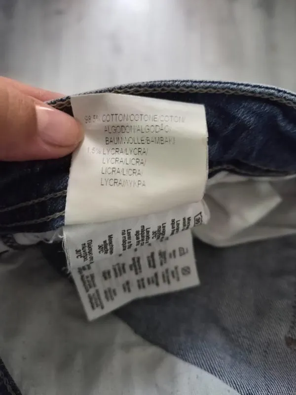 Blugi scurți slim fit Staff Jeans & Co. EU 28 | Albastru, Talie medie, Monocrom, Franjurați   Tăiați jos - Image 7