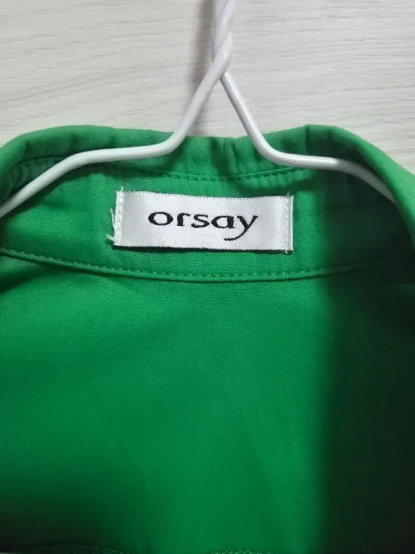 Cămașă Orsay EU 38 | Verde, Normal, Mânecă scurtă, Mulat   Cambrat fit, Monocrom, Bumbac - Image 3