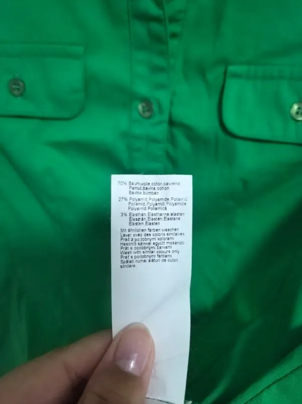 Cămașă Orsay EU 38 | Verde, Normal, Mânecă scurtă, Mulat   Cambrat fit, Monocrom, Bumbac - Image 5