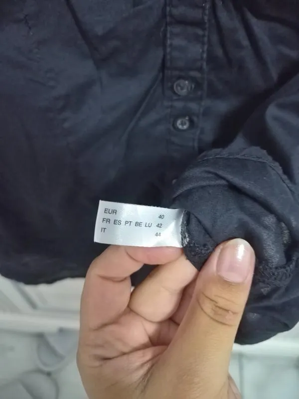 Cămașă Yessica EU 40 | Negru, Normal, Mânecă scurtă, Regular   Standard fit, Monocrom, Bumbac - Image 4