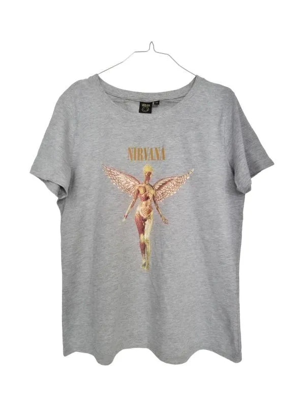 Tricou Nirvana M | Gri, Normal, Regular   Standard fit, Logo, Bumbac