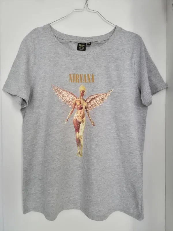 Tricou Nirvana M | Gri, Normal, Regular   Standard fit, Logo, Bumbac - Image 5