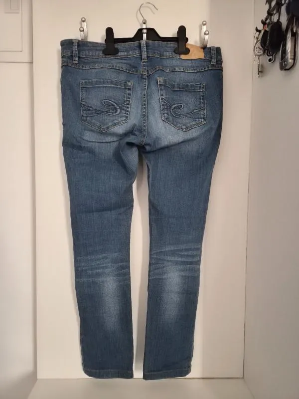 Blugi slim fit Esprit M | Albastru, Lungi, Talie medie, Slim fit, Monocrom, Prespălați Cu umbre - Image 2